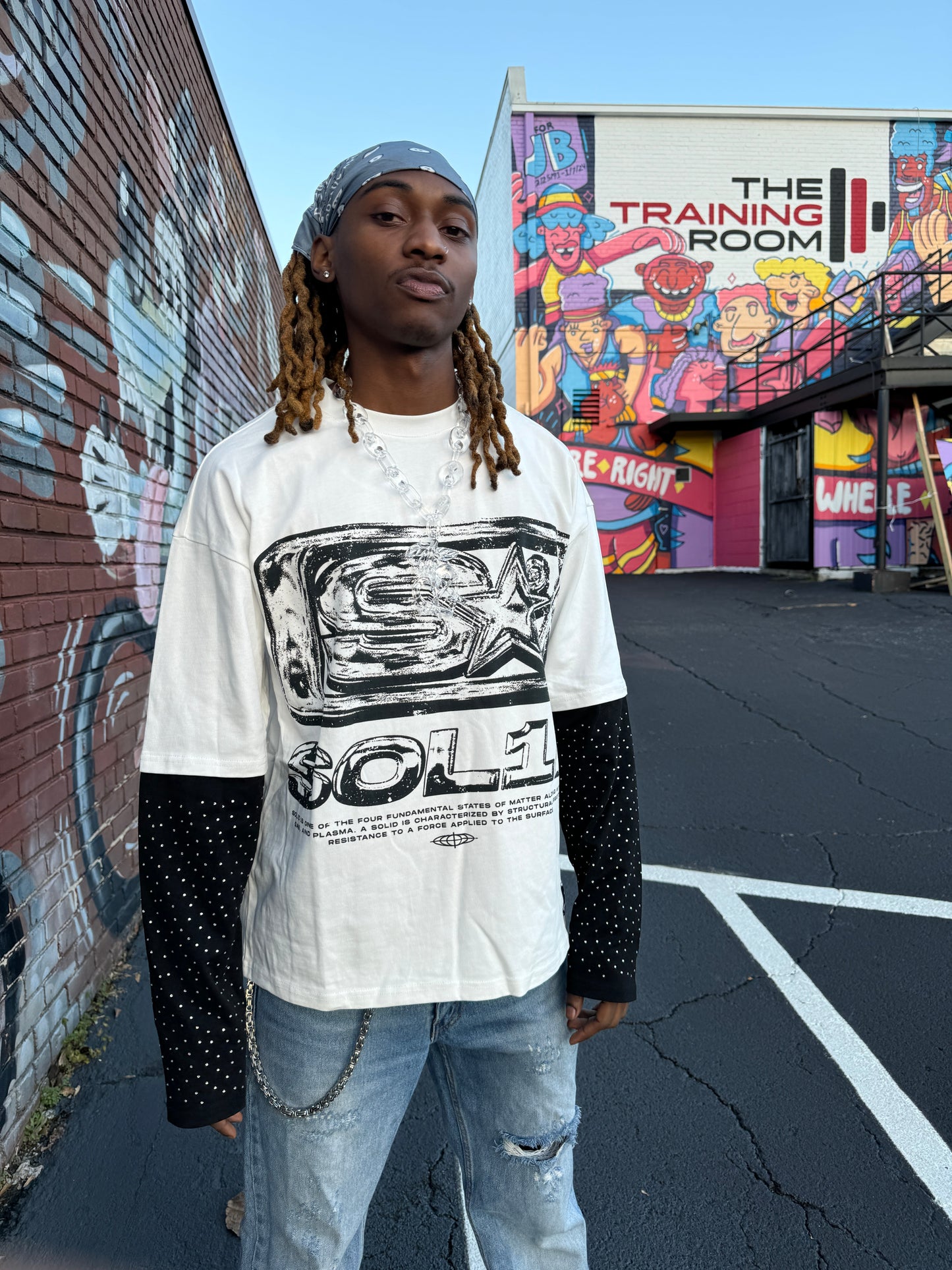 "Chrome" Rhinestone Long-Sleeve