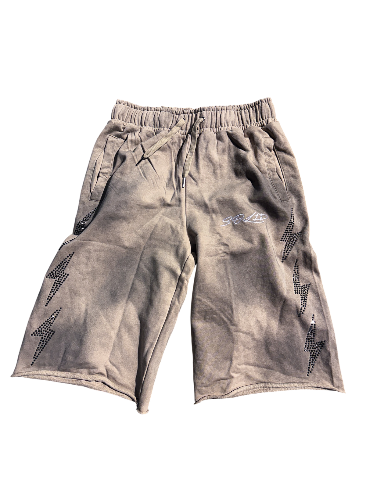 “Sand” Rhinestone Lightning Shorts